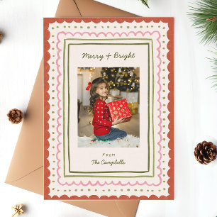 Whimsical Hand-Drawn Frames Christmas Photo Holiday Card