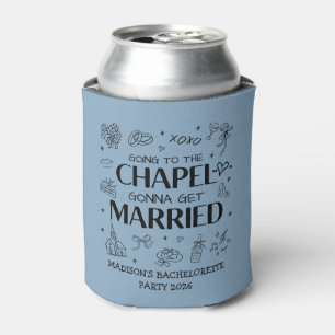 Whimsical Hand Drawn Going To The Chapel Can Cooler