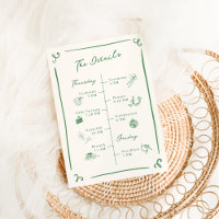 Whimsical Hand Drawn Green Wedding Details