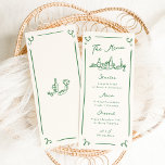 Whimsical Hand Drawn Green Wedding Menu<br><div class="desc">This adorable design features hand drawn elements and a whimsical bold text.</div>