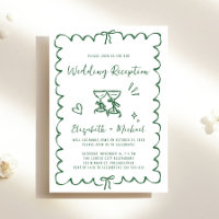 Whimsical Hand Drawn Green Wedding Reception