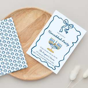Whimsical Hand Drawn Hanukkah Holiday Party Invitation