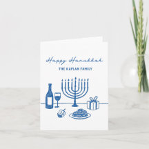 Whimsical Hand Drawn Hanukkah Jewish Trendy Custom
