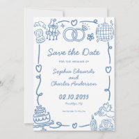 Whimsical Hand Drawn Illustration Photo Wedding