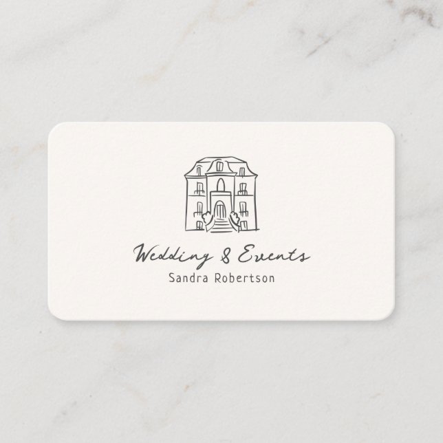 Whimsical, hand drawn, illustrative business card (Front)