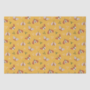 Whimsical hand drawn moths boho pattern tissue paper