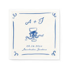 Whimsical Hand Drawn Navy Blue Bow Wedding