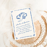 Whimsical Hand Drawn Navy Blue Wedding Invitation<br><div class="desc">This adorable design features hand drawn elements and a whimsical bold text.</div>