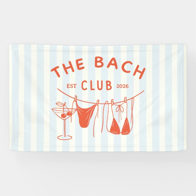 Whimsical Hand Drawn Orange Cocktail Bachelorette Banner (Horizontal)