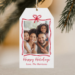 Whimsical Hand Drawn Photo Frame Christmas Holiday Gift Tags