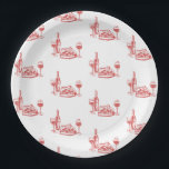 Whimsical Hand Drawn Pizza Wine Bridal Shower Paper Plate<br><div class="desc">Whimsical Hand Drawn Pizza Wine Bridal Shower Paper Plates</div>