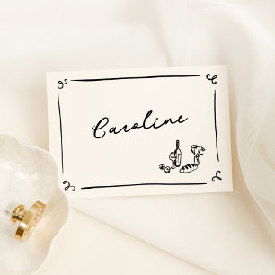 Whimsical Hand Drawn Place Card