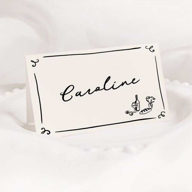 Whimsical Hand Drawn Place Card (Creator Uploaded)