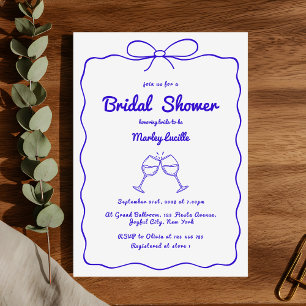 Whimsical Hand Drawn Quirky Modern Bridal Shower Invitation