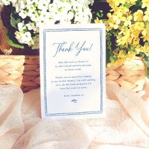Whimsical Hand Drawn Retro Frame Bridal Shower Thank You Card