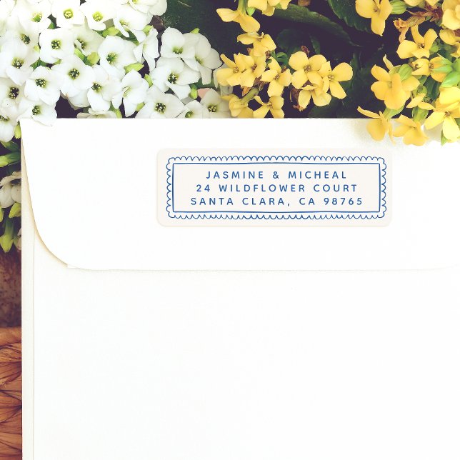 Whimsical Hand Drawn Retro Frame Return Address (Return Address Label Mock-up)