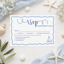 Whimsical Hand Drawn Sea Life Wedding RSVP & Meals