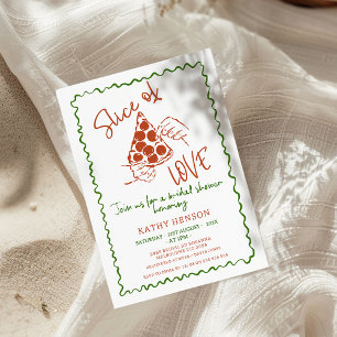 Whimsical Hand Drawn Slice Of Love Bridal Shower  Invitation