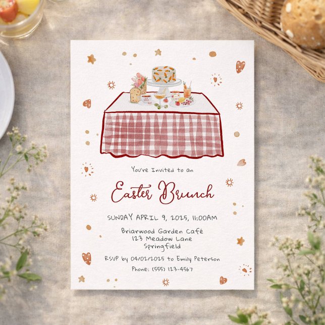 Whimsical Hand Drawn Spring Easter Brunch Invitation (Creator Uploaded)