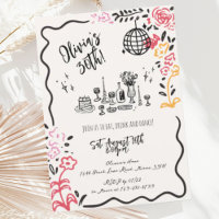 Whimsical Hand Drawn Squiggle Birthday Party