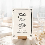 Whimsical Hand Drawn Table Number<br><div class="desc">This adorable design features hand drawn elements and a whimsical bold text.</div>