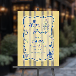Whimsical Hand Drawn That's Amore Bridal Shower Acrylic Sign