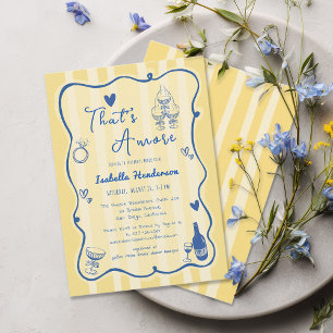 Whimsical Hand Drawn That's Amore Bridal Shower Invitation
