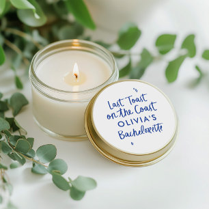 Whimsical hand drawn toast toast on the coast classic round sticker