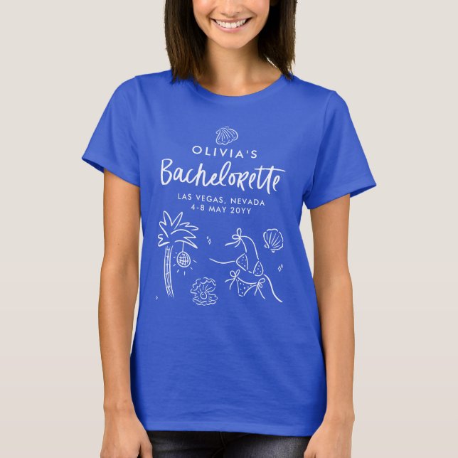 Whimsical hand drawn toast toast on the coast T-Shirt (Front)