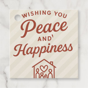 Whimsical Hand-Drawn Typography Striped Christmas Favour Tags