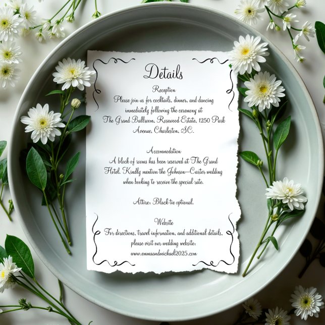 Whimsical Hand Drawn Wedding details Enclosure Card (Creator Uploaded)