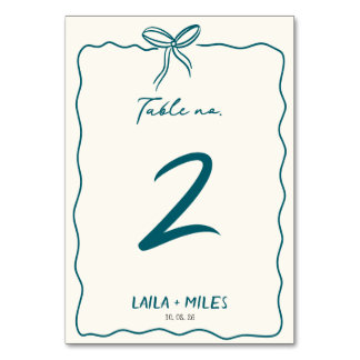 Whimsical Hand drawn wedding Event  Table Number