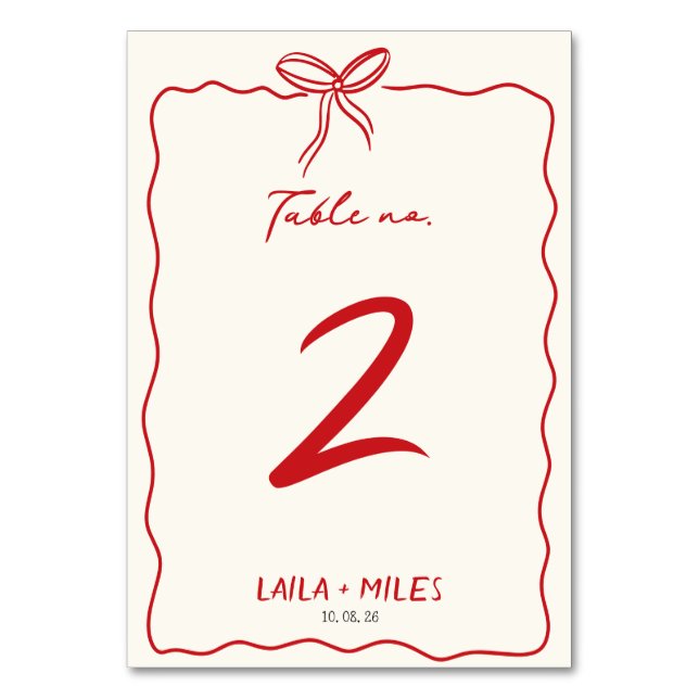 Whimsical Hand drawn wedding Event  Table Number (Front)