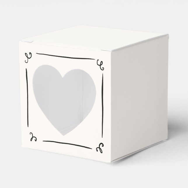Whimsical Hand Drawn Wedding Favour Box (Front Side)