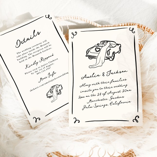 Whimsical Hand Drawn Wedding Invitation (Creator Uploaded)