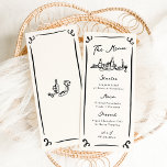 Whimsical Hand Drawn Wedding Menu<br><div class="desc">This adorable design features hand drawn elements and a whimsical bold text.</div>