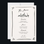 Whimsical Hand Drawn Wedding Menu Invitation<br><div class="desc">This adorable design features hand drawn elements and a whimsical bold text.</div>