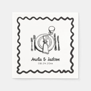 Whimsical Hand Drawn Wedding Napkins