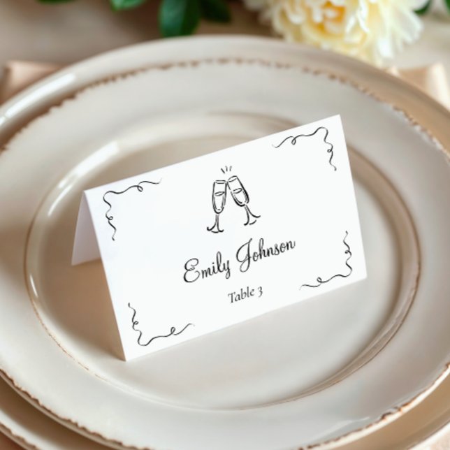 Whimsical Hand Drawn Wedding Place Card (Creator Uploaded)