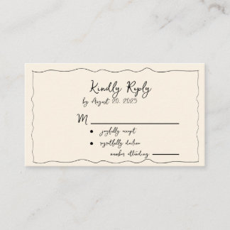 Whimsical Hand-Drawn Wedding RSVP Enclosure Card 