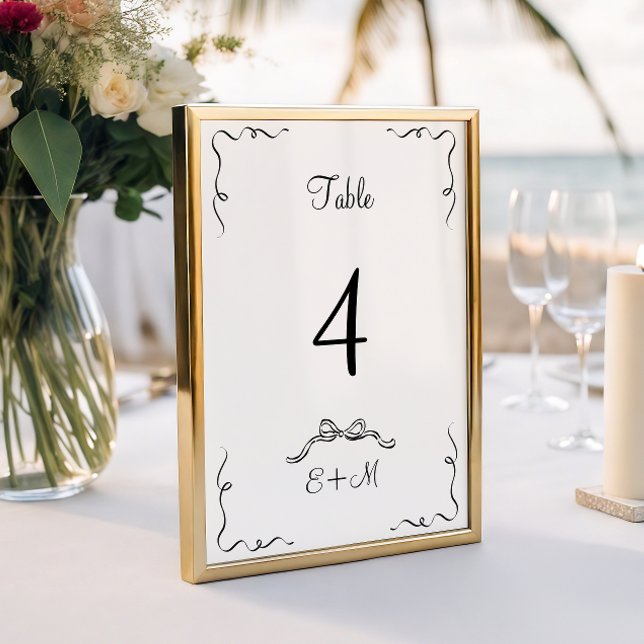 Whimsical Hand Drawn Wedding Table Number (Creator Uploaded)
