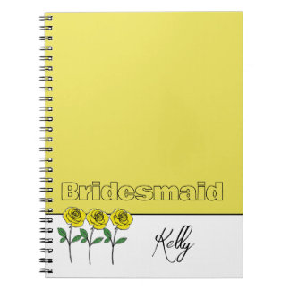 Whimsical Hand Drawn Yellow Roses Notebook