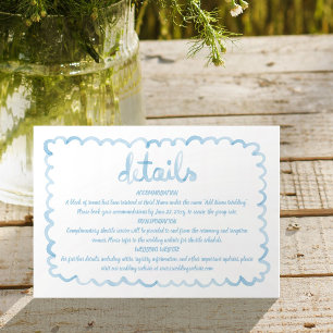 Whimsical Hand Illustrated Light Blue Frame Enclosure Card