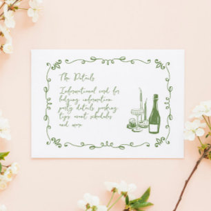 Whimsical Hand Lettered Illustrated Info Card