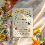 Whimsical Hand-Painted Handwritten Sun and Moon  Save The Date<br><div class="desc">This whimsical save the date card combines hand-painted floral and celestial illustrations with handwritten-style lettering. Featuring the sun,  moon,  stars,  and folk-art inspired details,  this design is perfect for couples who want a joyful,  artistic,  and unique way to announce their wedding date. Ideal for boho,  rustic,  and celestial-themed celebrations.</div>