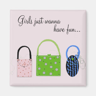 Whimsical Handbags with Cute Saying Magnet