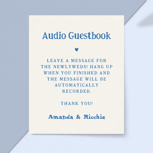 Whimsical Handwriting Audio Guestbook Wedding Sign (Creator Uploaded)