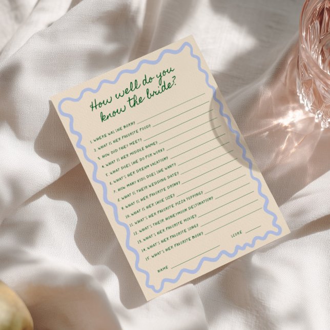 Whimsical Handwritten Bridal Guessing Game Card (Creator Uploaded)