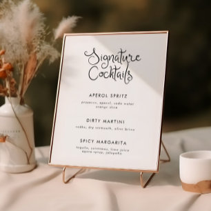 Whimsical Handwritten Cocktail Menu Poster