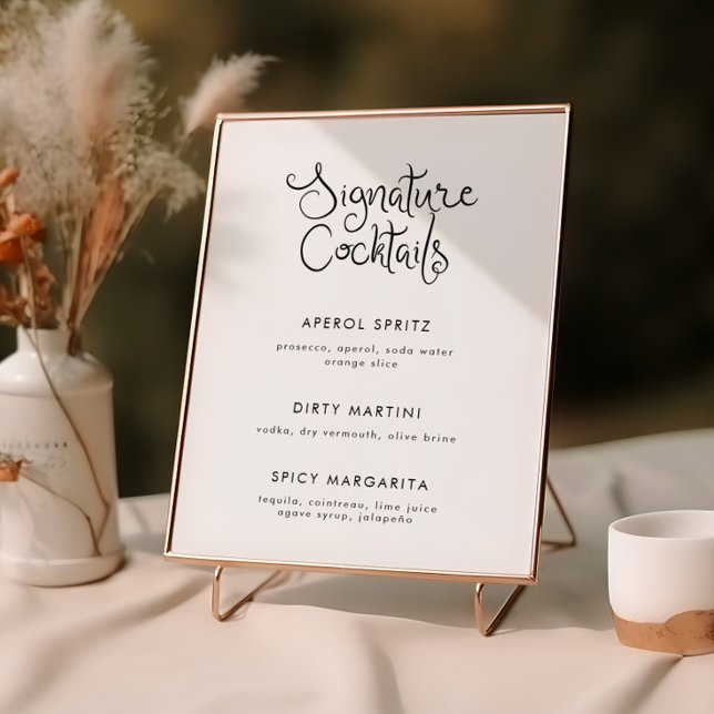 Whimsical Handwritten Cocktail Menu Poster (Creator Uploaded)